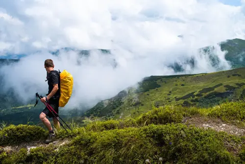 Trekking along the beautiful landscapes in Nepal