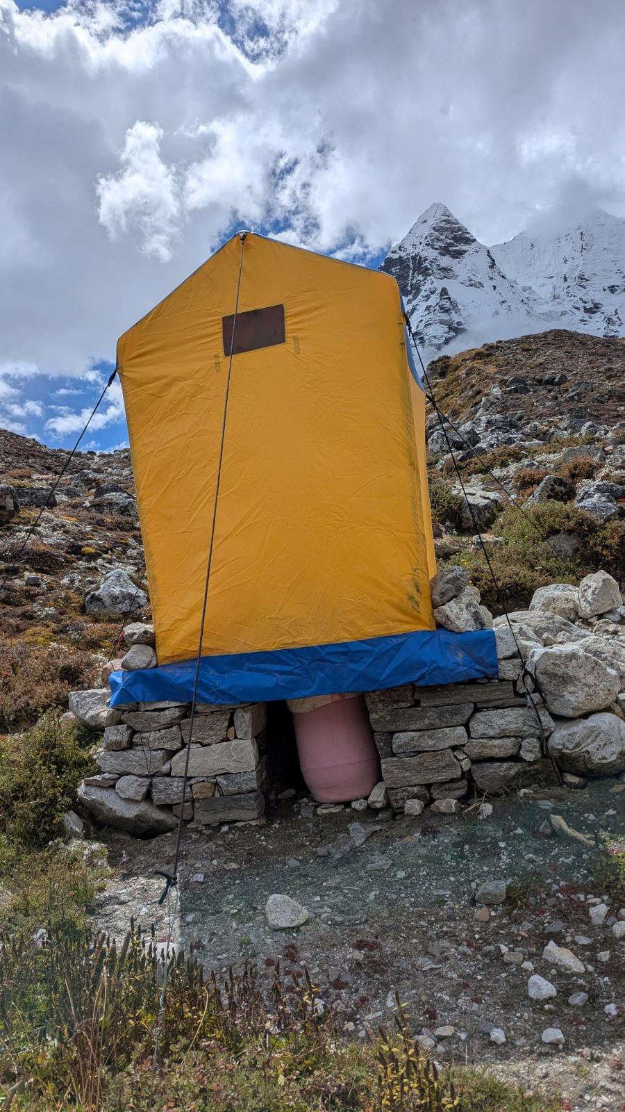 Temporary High-Altitude Toilet Near Island Peak