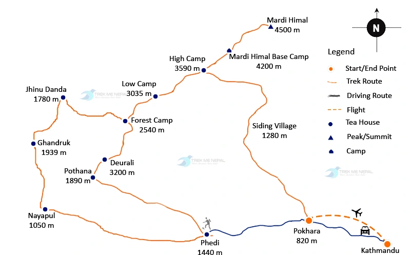 Map-Mardi-Himal-Trek- Map-Route