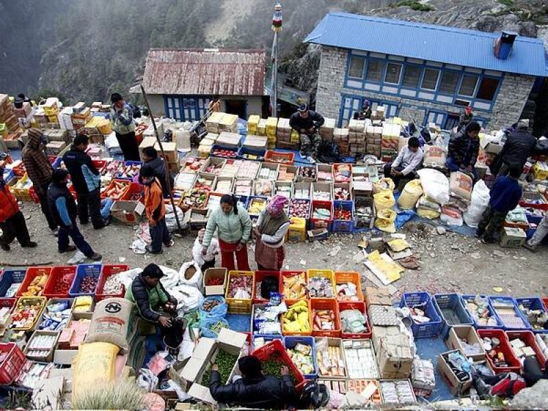 Saturday Market At Namche Bazaar