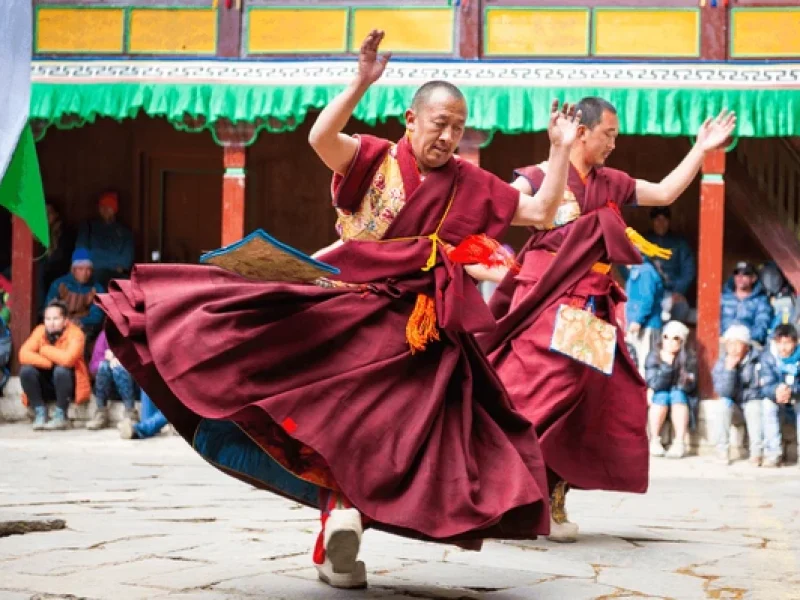 buddhist monks performing rituals