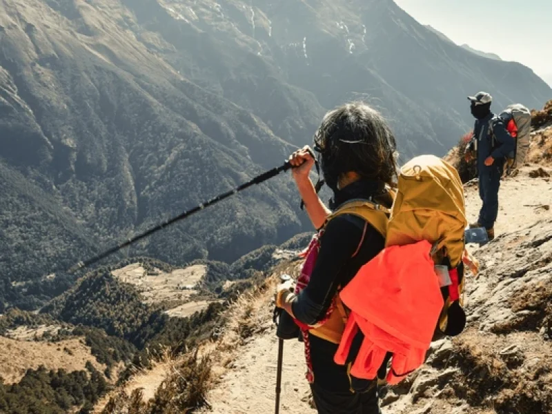 trekker with guide of nepali trek companies